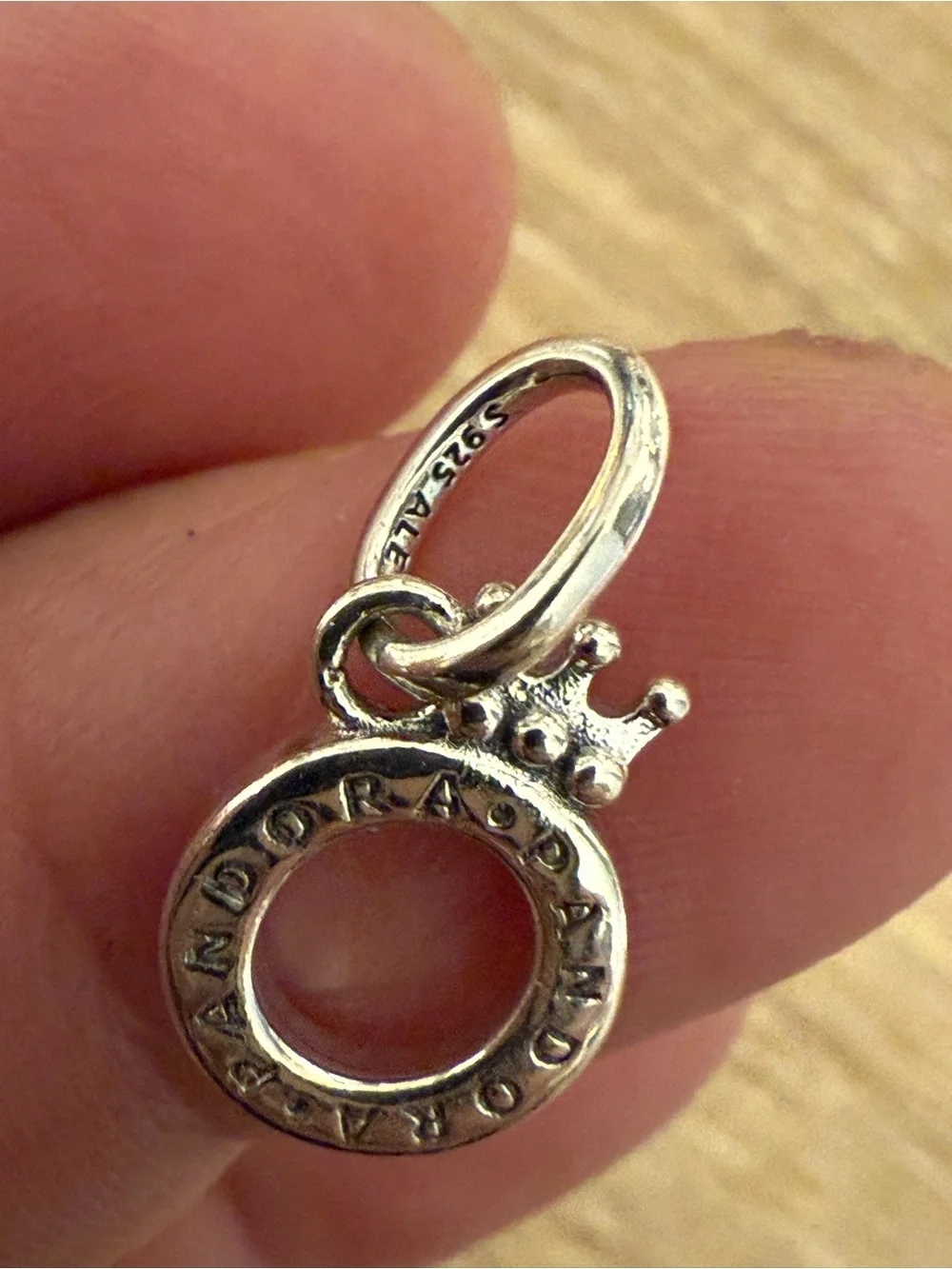 Pandora Silver Crown Ring Dangle Charm - Silver